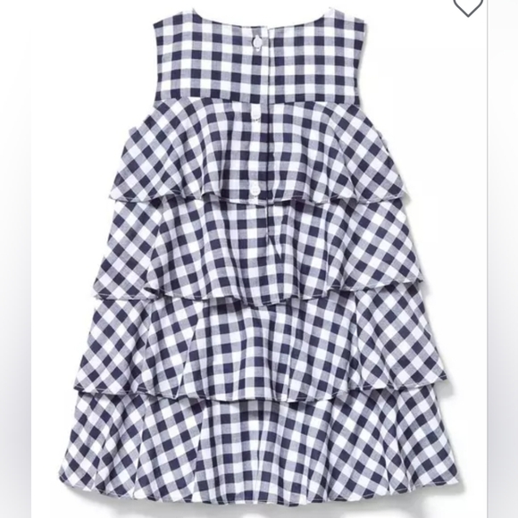 Janie & Jack Gingham Tiered Ruffle Dress Size 3 - Picture 2 of 16